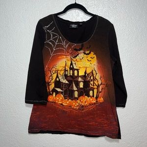 Vintage 90s/y2k Halloween blouse long sleeve top
